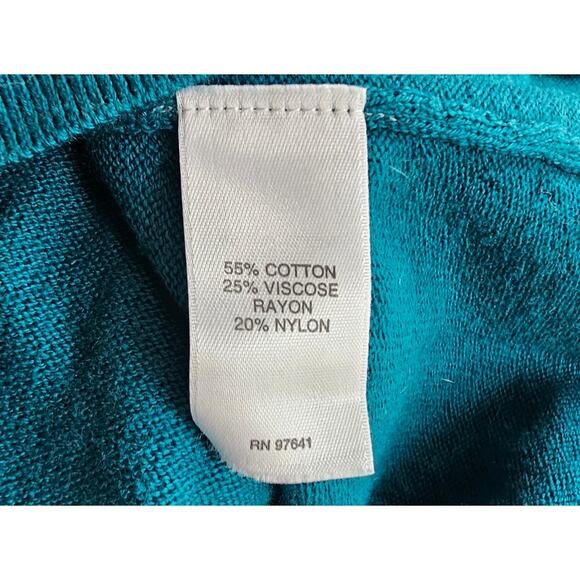 J. Jill Long Sleeve Soft Tunic Top Pullover Sweater Women Size M Tall Teal Green - Picture 5 of 5